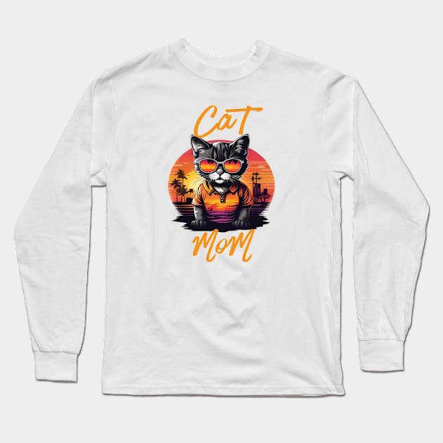 Cool Cat With Sunglasses Summer Sun Pet Lover Long Sleeve T-Shirt by baskonero Shop